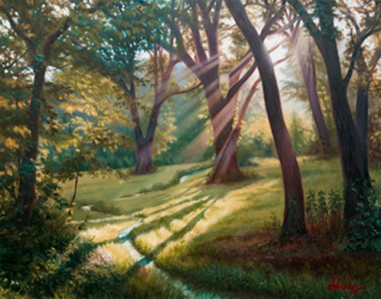 oil painting of Kansas meadow